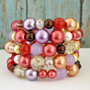 Memory wire wrap around adjustable bracelet