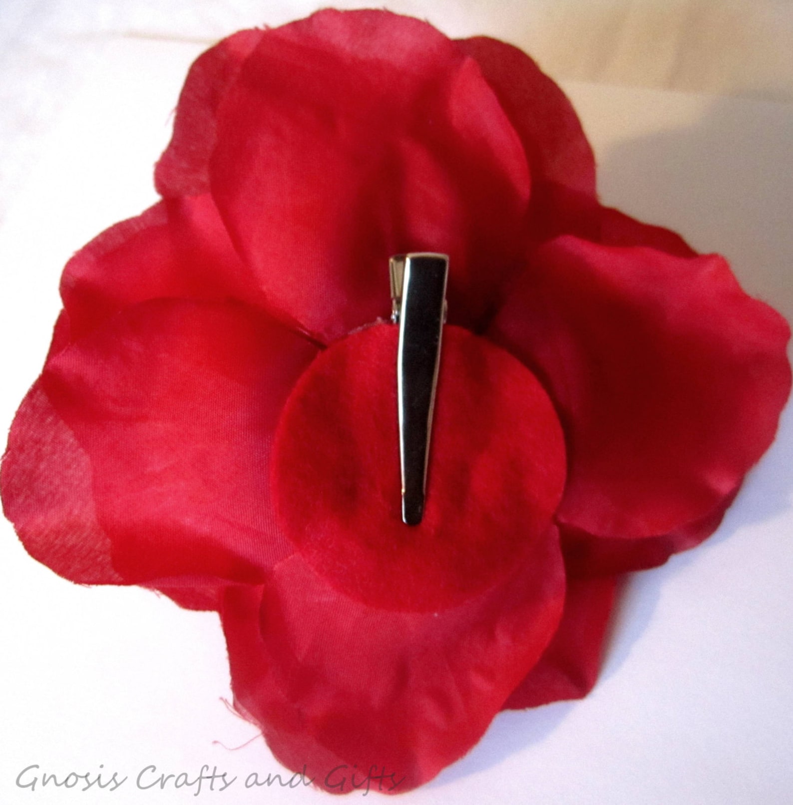 Red Rose Hair Clip Accessory Floral Fascinator. Etsy