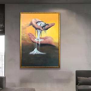 Surreal Time Melting Clock Canvas | Abstract Wall Art
