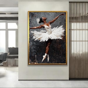 Ballet Dancer Art – Elegant Black and White Dance Painting
