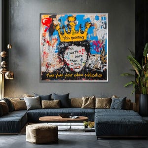 Graffiti Street Art Canvas, Modern Abstract Urban Wall Painting, Colorful Contemporary Pop Art Decor