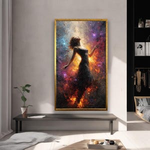 Galactic Woman Art - Cosmic Abstract Painting of a Woman in Outer Space