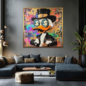 Scrooge McDuck Pop Art – Dollar Glasses Street Style Canvas Print