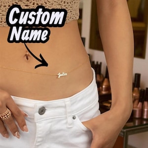 Name Belly Chain Custom waist Chain Personalized Body Chain Custom Women Accessories Adjustable Chain Gif For Her