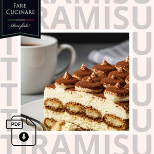 5 Ideas for Tiramisu - Italian Recipe Printable – Digital Download PDF - Recipes in English