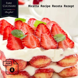 Strawberry Tiramisu - Italian Recipe Printable – Digital Download PDF