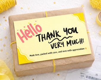 Thank You Card Printable 7x4 | Small Business Thank You Insert | Packaging Insert Card | Digital Download