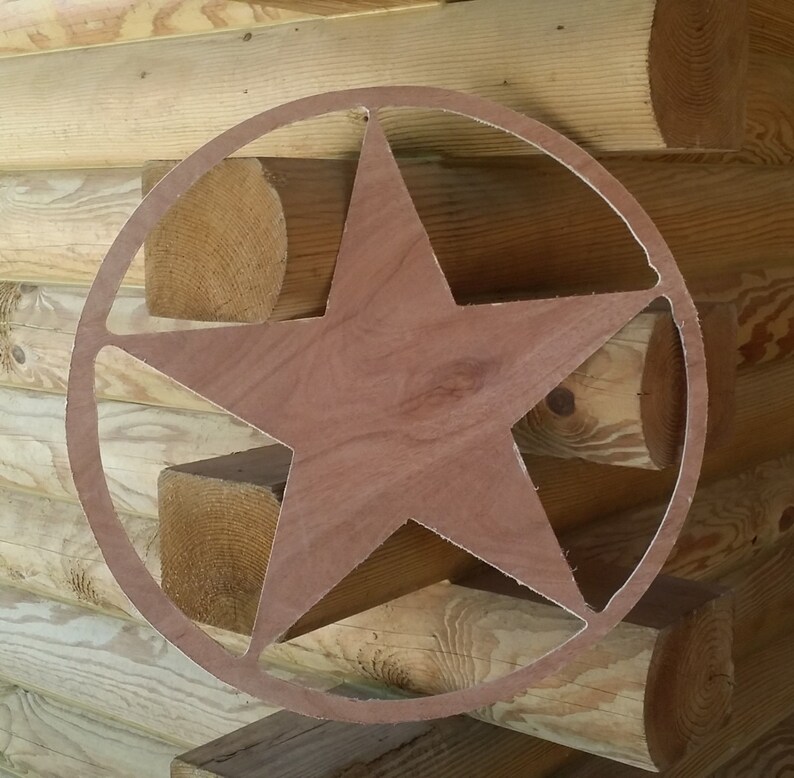 Texas Star Wall Plaque Applique Wooden Interior Exterior Hanger Pediment Decor