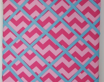 Pink Chevron Picture Board Fabric Memo Board