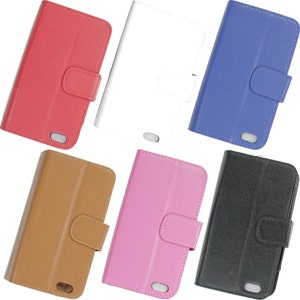 Funda de cuero con tapa para iPhone 6 de Apple, ranura para tarjetas de crédito, funda tipo billetera, funda protectora para teléfono