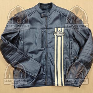 Passing Link Men’s Leather Jacket – Black Cowhide Motorcycle Riding Gear – Classic Biker Style – Genuine Leather Moto Jacket