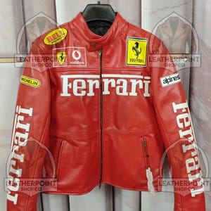 Ferrari 本革レザージャケット Ferrari jacket leather - Etsy 日本