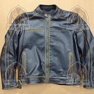 Men’s Leather Jacket – Genuine Cowhide Moto Biker Coat – Black Real Leather Outerwear – Classic Motorcycle Jacket – Mens Stylish Casual Coat