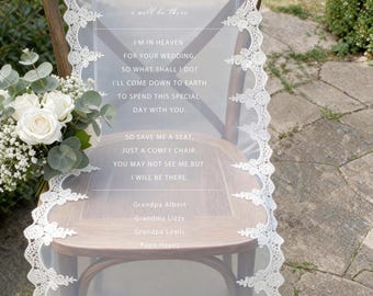 Placa de homenagem para cadeira de casamento, faixa reservada para entes queridos, placa em memória amorosa, tributo à cerimônia, decoração do corredor de casamento, toque rústico