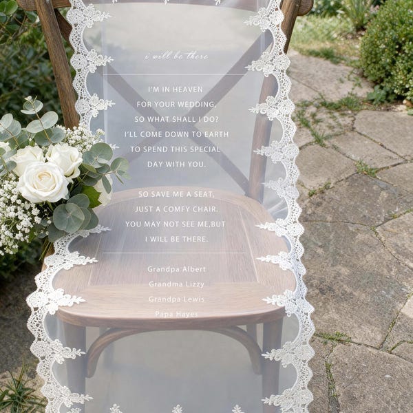 Letrero conmemorativo para silla de boda, pancarta reservada para seres queridos, letrero de "En memoria amorosa", homenaje para ceremonia, decoración para pasillo de boda, acento rústico