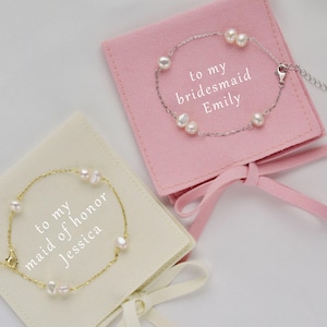 Gold Pearl bracelet,silver Strand Pearl Bracelet, Bridesmaid Bracelets, Bridal Party Favors, Proposal Box Gift, Bridesmaid Pearl Bracelet