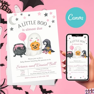 Spooky Pumpkin Halloween Party Invitation: Editable Canva Template (Digital Download)