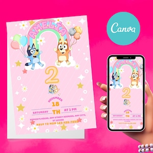 Bluey Birthday Invitation: Editable Party Invite (Digital Download)