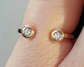 Gold pinky ring, gold diamond pinky ring, gold ring, diamonds pinky ring, diamond ring, small 14k gold ring.