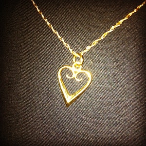 Collana di fascino cuore d&#39;oro - oro giallo 14k