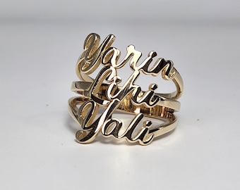 Name ring, personal ring, kids name ring, names, gold names, kids names, initial gold ring