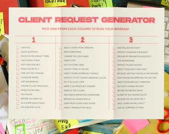 Client Request Generator Poster – Funny Wall Art Printable, Funny Office Decor, Cubicle Decor, Freelance Designer Gift, Office Wall Art
