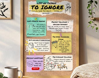Things to ignore-Funny Wall Art Printable, Office Wall Decor, Cubicle Decor, Coworker Gift, Funny Poster, Unique Wall Art, sarcastic art