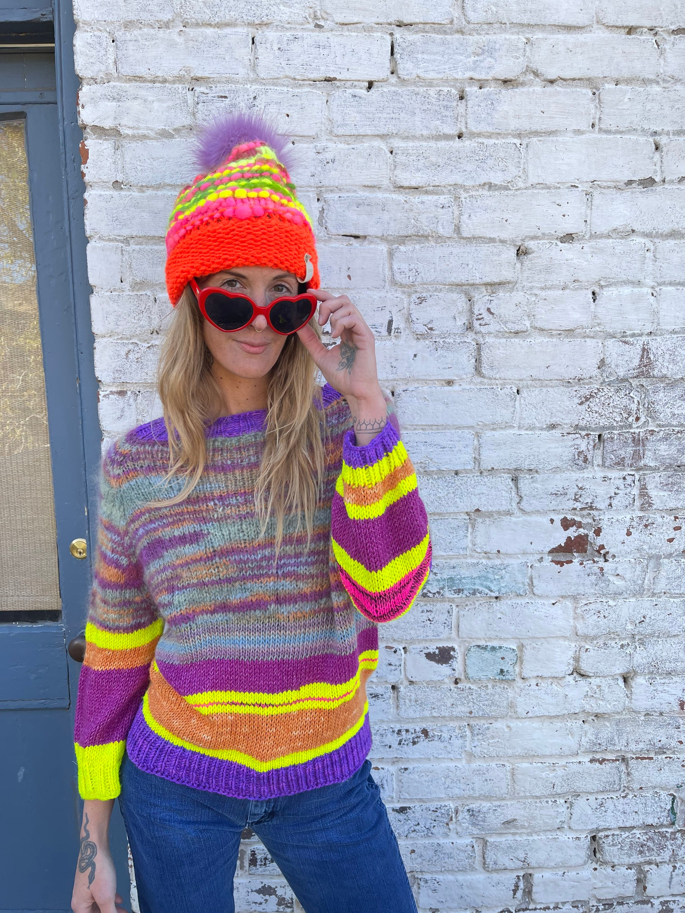 Hand Knit Sweater Wool Fuzzy Soft Warm One of A Kind - Etsy