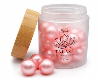 Perlas de baño de aceite rosa / Perlas de baño aromáticas con aceite de coco / Regalo de spa hidratante / Baño relajante con aroma floral / 25 unidades
