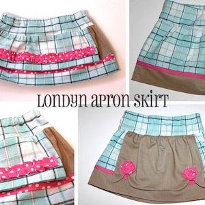 INSTANT DOWNLOAD Londyn Apron Skirt Boutique Style PDF Sewing Pattern Includes Sizes Newborn up to 14 image 1