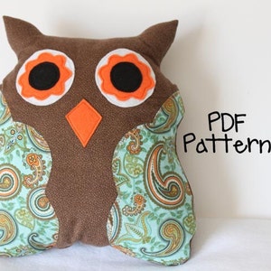 INSTANT DOWNLOAD Ollie the Owl Stuffed Plushie PDF Sewing Pattern
