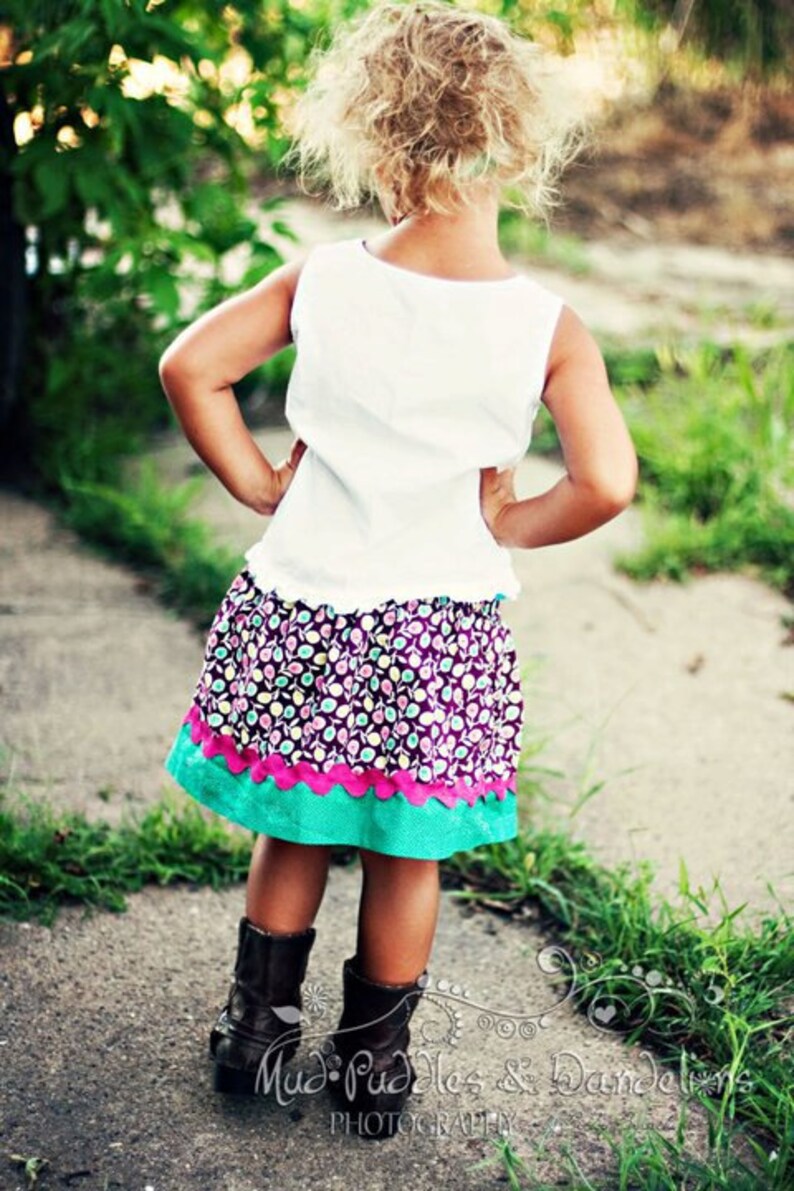 INSTANT DOWNLOAD Camery Twirly Skirt PDF Sewing Pattern includes Sizes Newborn up to 14 image 5