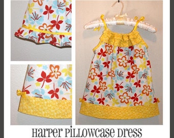 INSTANT DOWNLOAD Harper Pillowcase Style Dress PDF Sewing Pattern By Hadley Grace Designs - Includes Sizes Newborn up to Size 14