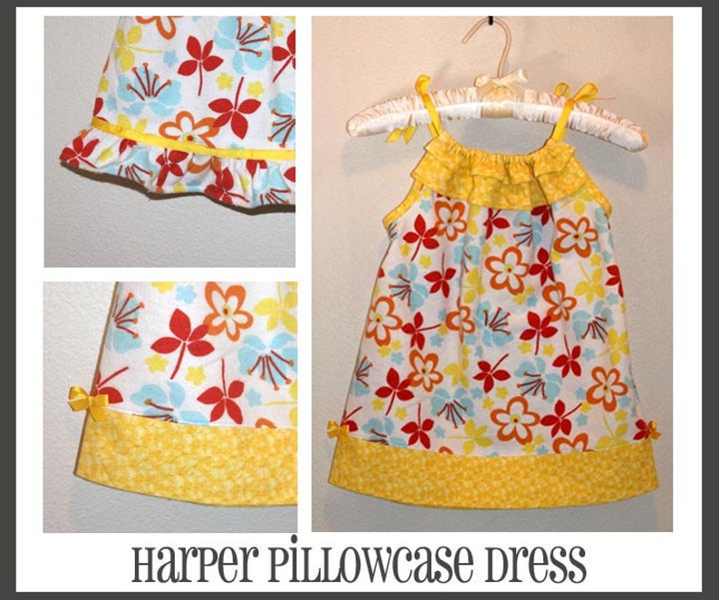 INSTANT DOWNLOAD Harper Pillowcase Style Dress PDF Sewing Pattern By Hadley Grace Designs Includes Sizes Newborn up to Size 14 image 1