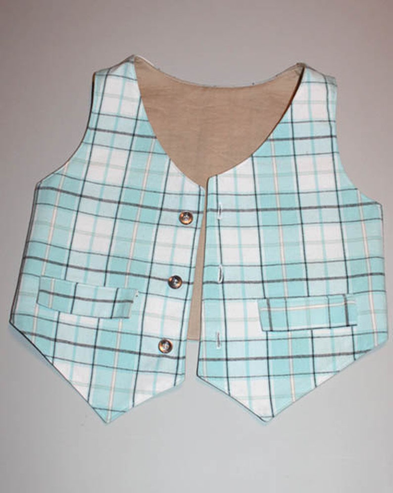 INSTANT DOWNLOAD Guys and Gal's Reversible Vest PDF Sewing Pattern By Hadley Grace Designs Includes Sizes 6 months to 5T image 1