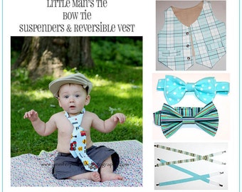 INSTANT DOWNLOAD Boys Pattern Special - Tie, Bow Tie, Reversible Vest and Suspenders