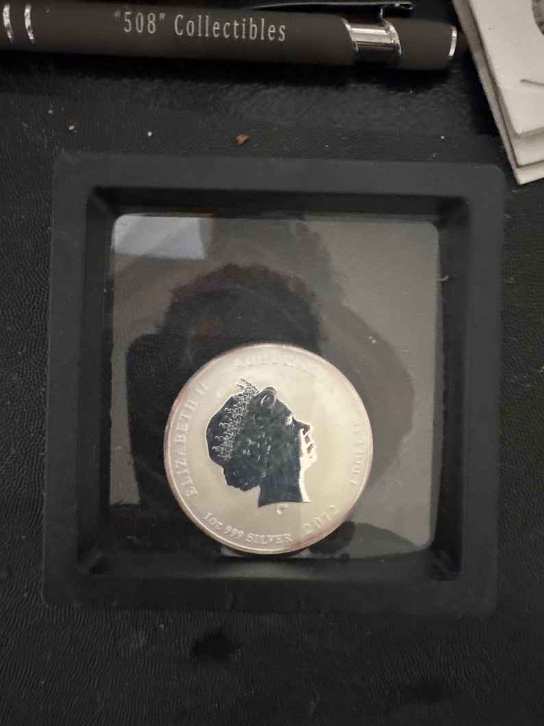 2012 Australia 1 Lunar Series II Rok Smoka 1 uncja .999 Srebrna moneta kolorowana Perth Mint zdjęcie 6