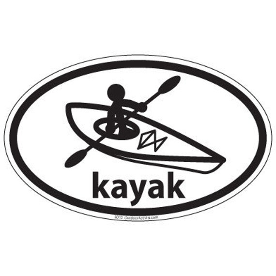 Items similar to Kayak, kayaker oval decal kayaking vinyl sticker on Etsy