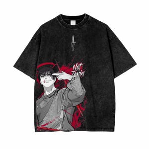 Toji Fushiguro Street Wear Y2K Anime T Shirt - Jujutsu Kaisen Washed Tee.