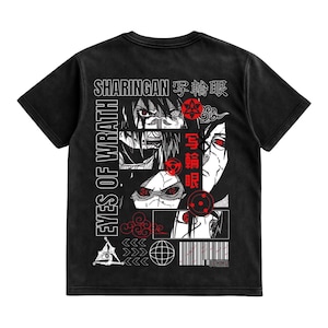 Sharingan T-Shirt | Uchiha Clan Oversized Shirt | Naruto Streetwear | Itachi Madara Sasuke Tee | Anime Gift for Him