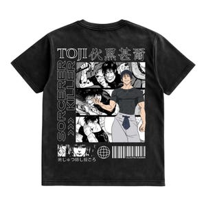 T-shirt animé | Jujutsu Kaisen Toji Fushiguro | T-shirt surdimensionné tueur de sorcier | Couvre-pompe pour salle de sport.