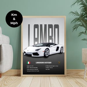 Lamborghini Aventador Poster: Sportscar Wall Art for Boys (Digital Download)