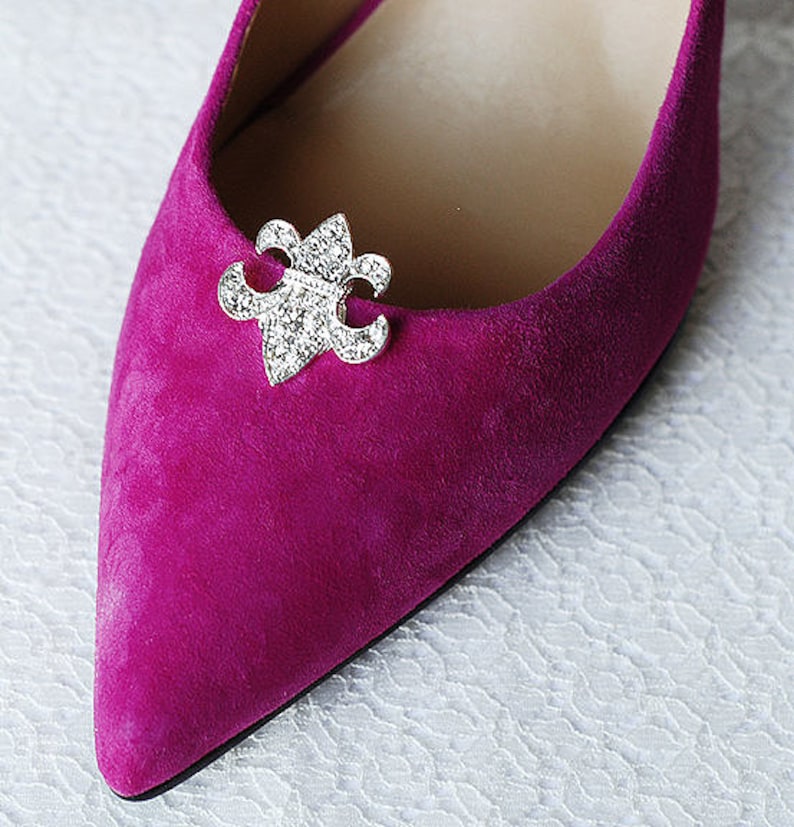 Bridal Shoe Clips Crystal Rhinestone Shoe Clips Fleur De Lis Etsy