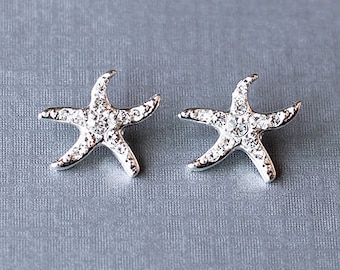 Bridal Earring Wedding Earring Rhinestone Earring Crystal Earring Beach Starfish Stud Earring Wedding Jewelry ER029LX