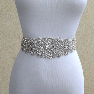 Bridal Sash Belt Wedding Dress Sash Belt Rhinestone Wedding Sash Belt Rhinestone Sash Belt Ivory Ribbon SA014LX