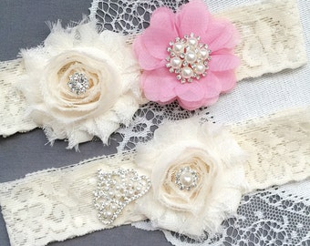 Wedding Garter Bridal Garter Rose Pink Garter Set Lace Garter Set Tiara Crown Rhinestone Crystal Pearl Garter Princess GR167LX