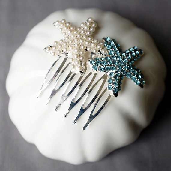 Starfish wedding hair clip with rhinestones Amazon.com : PAGOW 3 PCS Starfish Hair Clips, Gold  main image 4