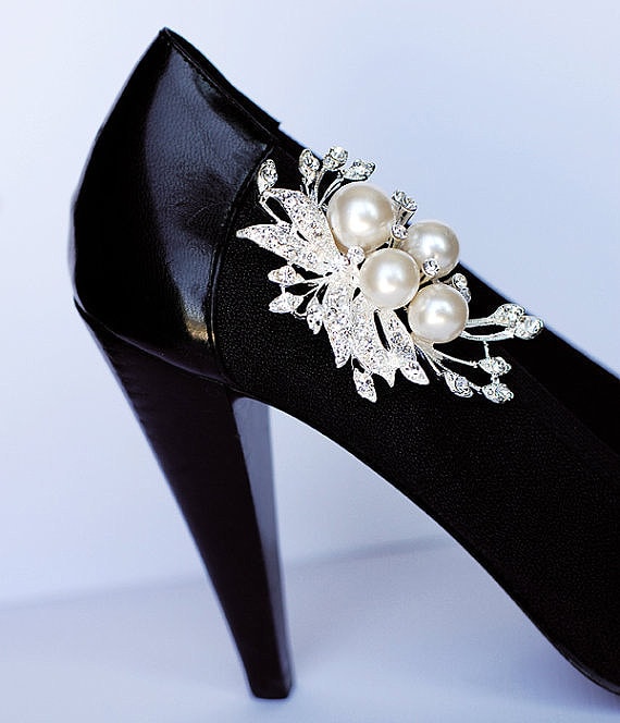 Bridal Shoe Clips Pearl Crystal Rhinestone Shoe Clips Wedding Party (Set of 2) BELLINI Collection SC020LX Bridal Shoe Clips Pearl Crystal Rhinestone Shoe Clips Wedding Party (Set of 2) BELLINI Collection SC020LX