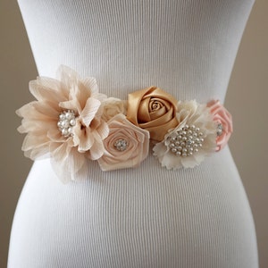 Bridal Sash Belt Wedding Dress Sash Belt Flower Sash Belt Rhinestone Sash Belt Pregnancy Belly Belt Maternity Sash SA028LX