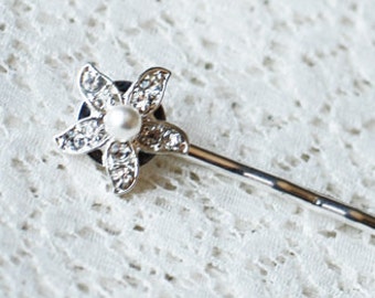 Rhinestone Bridal Hair Pin Starfish Wedding Jewelry Pearl Crystal Bridal Hairpin Clip HP032LX